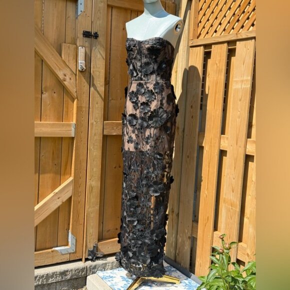 🆕 BRONX & BANCO 🧿 NWOT Jasmine Noir Floral Embroidered Maxi Dress, Sz M US 6 - Picture 4 of 14